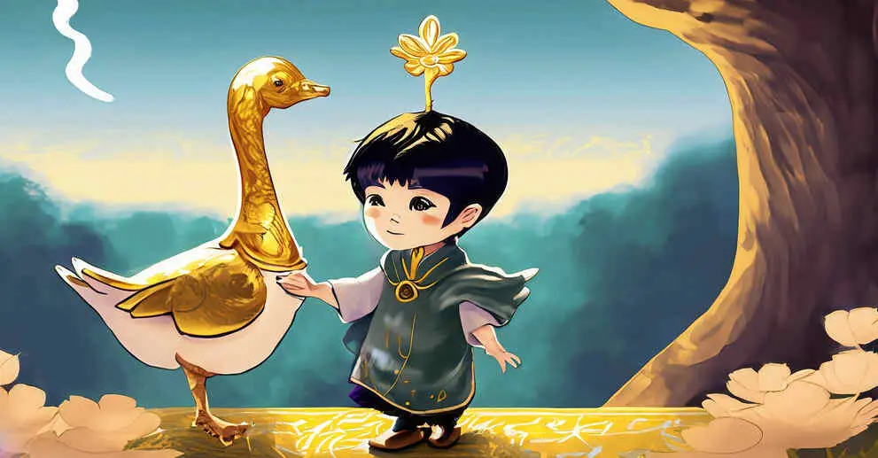 a boy and a magical Golden Goose