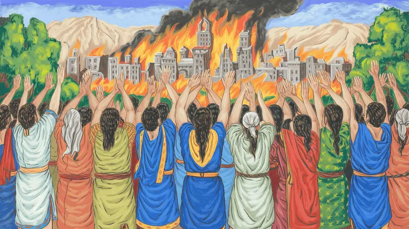 Israelites celebrating after Jericho’s fall.