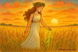 Demeter brings life to the harvest in Greek mythology.